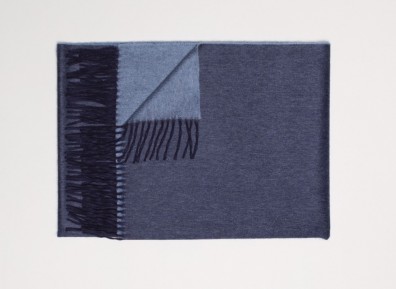 Begg & Co Plaid REVERSIBLE Kaschmir Navy Bluejean