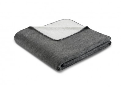 Biederlack Plaid DUO COTTON MELANGE Anthrazit Silber