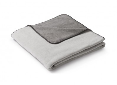 Biederlack Plaid Duo Cotton Melange natur graphit